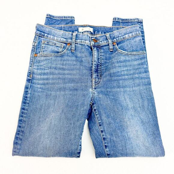 Madewell 9" Mid-Rise Skinny Denim Jeans Distressed Style Size 30 - Picture 4 of 8